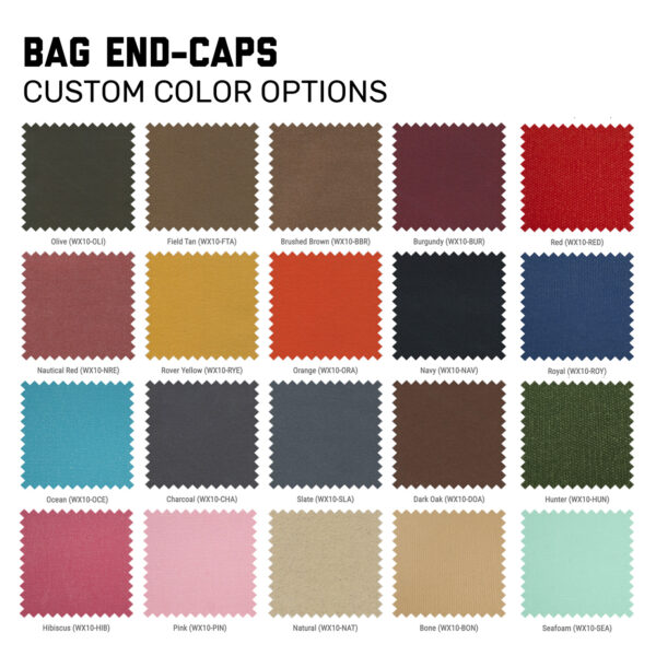 Bag End Caps custom color options